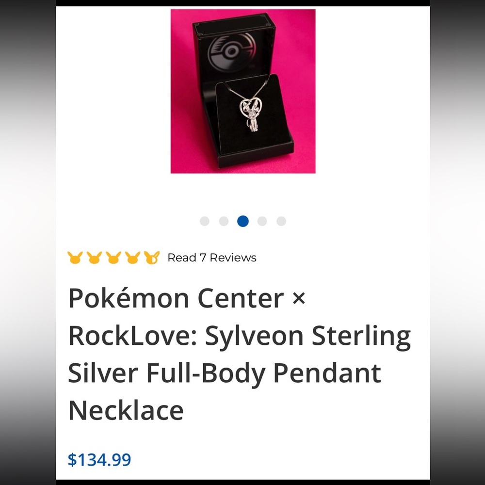 Pokemon Center Sylveon Silver Necklace